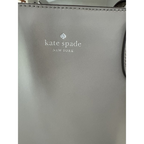 KATE SPADE Kerri Medium Zip Tote Gray Smooth Leather w/ glitter charm - Picture 9 of 9